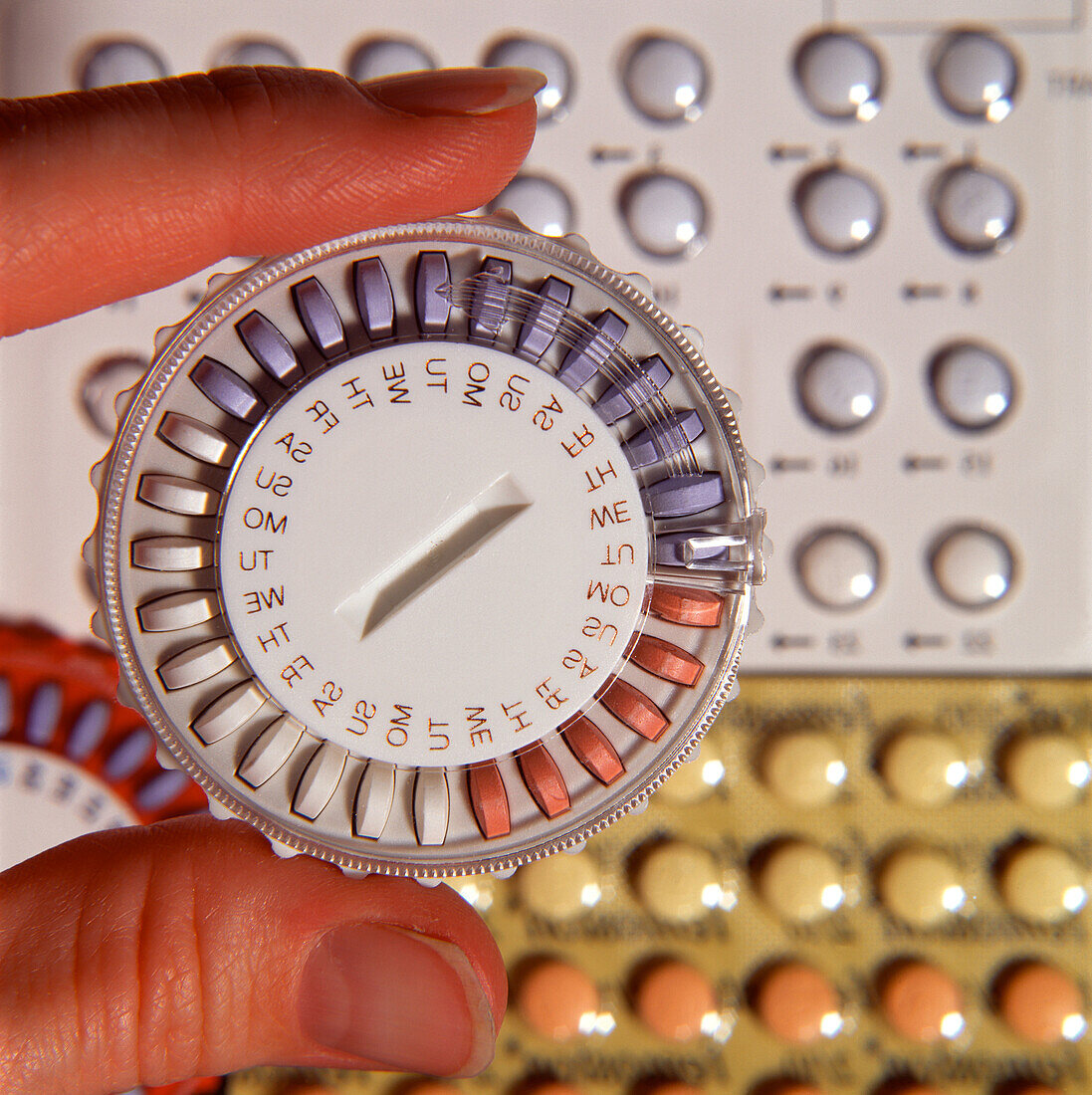 Circular dial of hormone replacement therapy pills