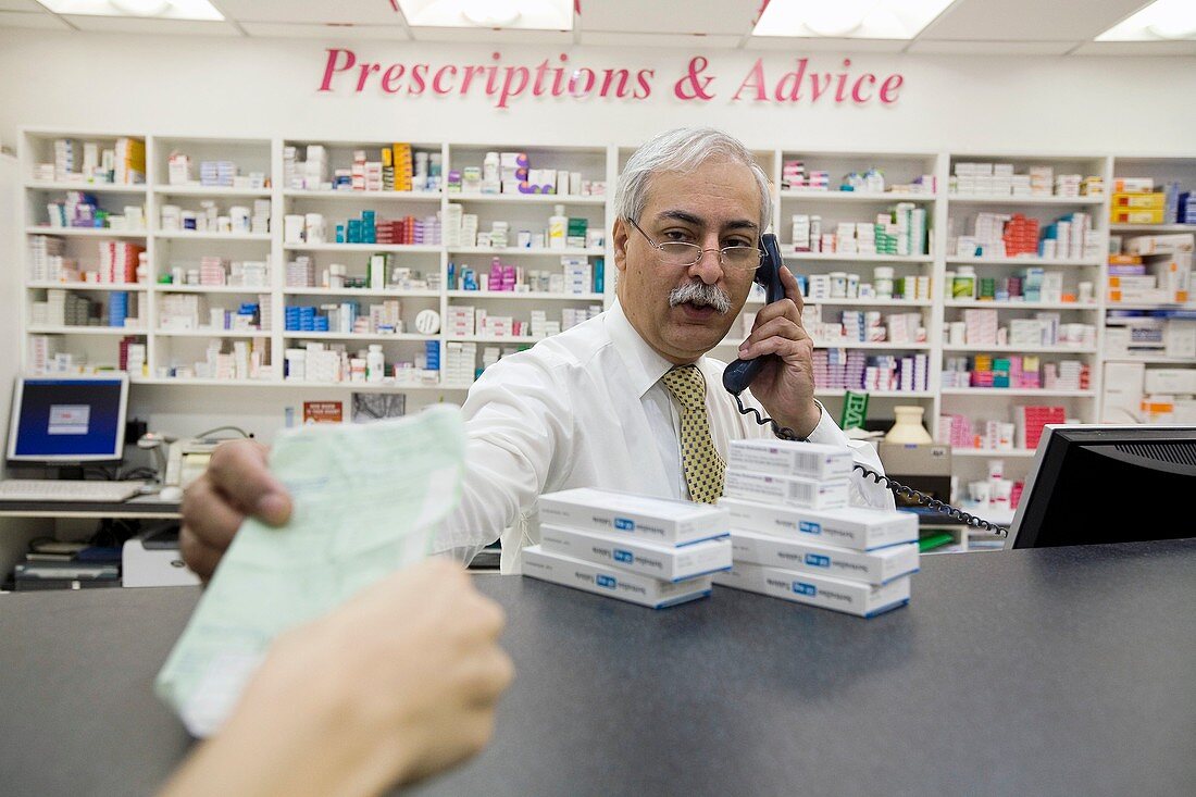 Busy pharmacist