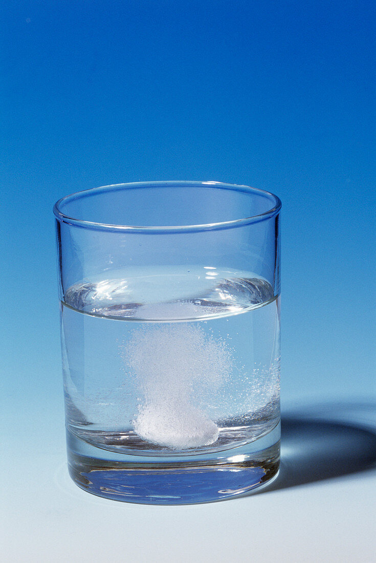 Indigestion tablet dissolving in water