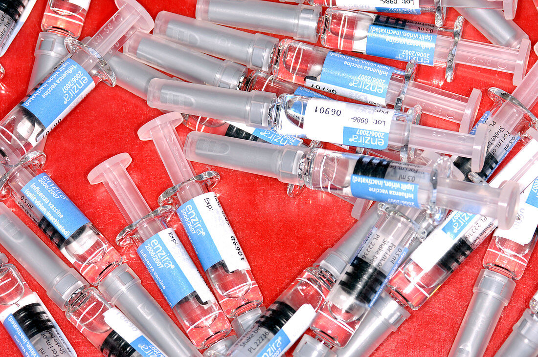 Influenza vaccine syringes
