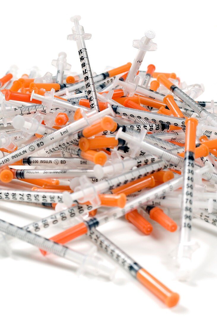 Used insulin syringes