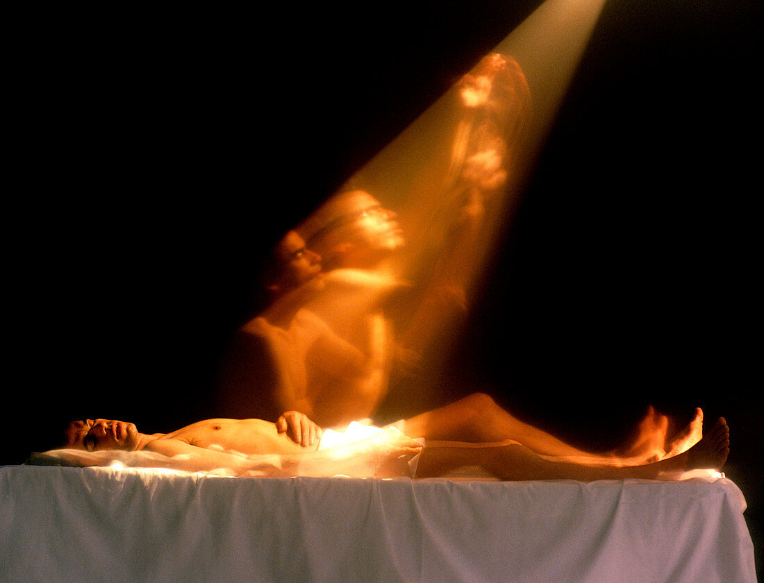 Transfiguration: ghostly figure leaving body