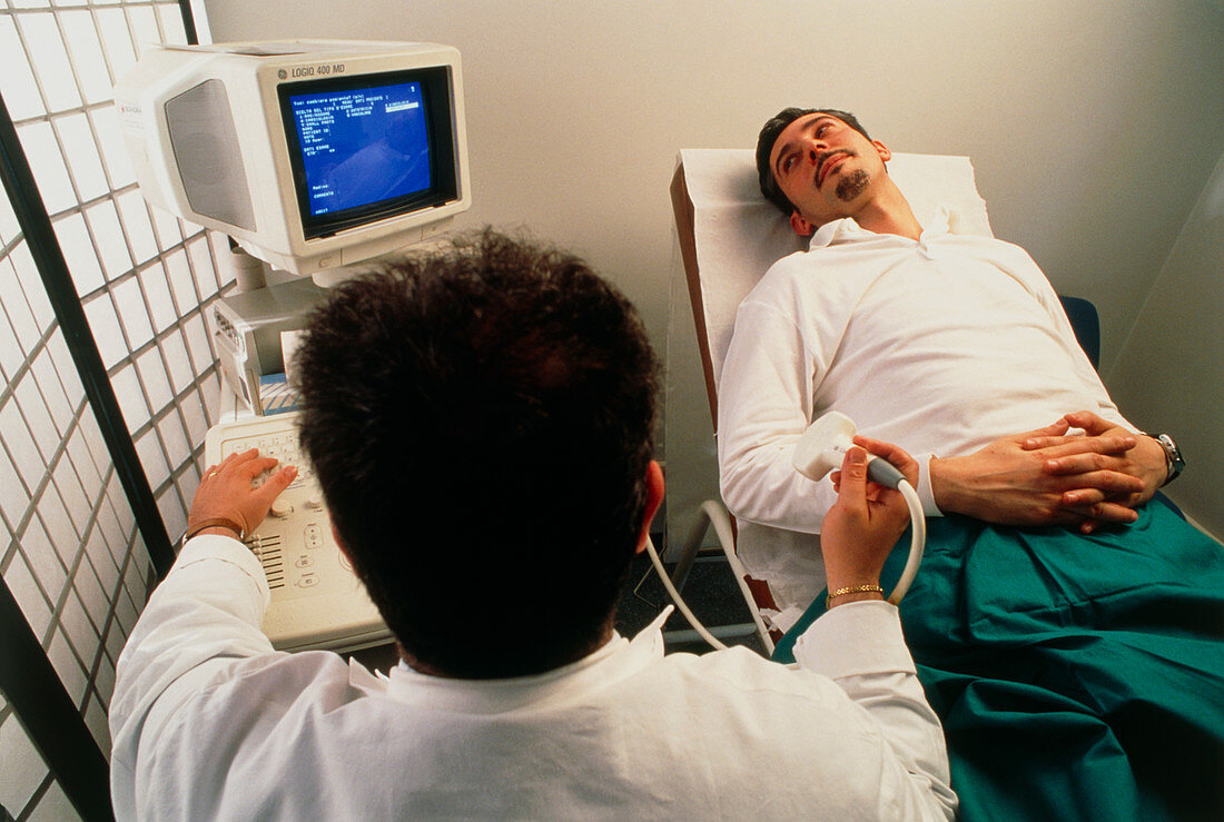 Ultrasound scan of genitals before semen donation