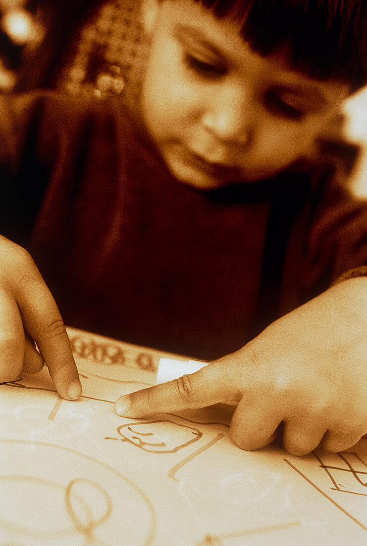 Boy with drawing