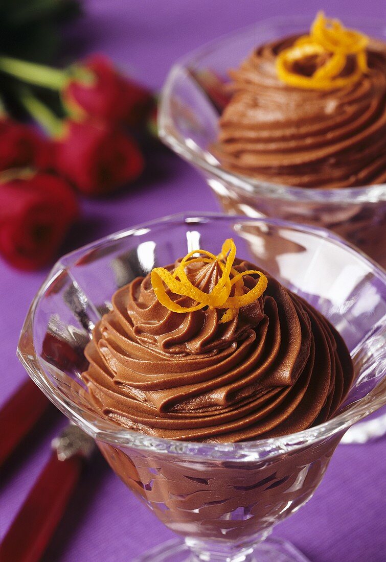 Dark chocolate and orange mousse