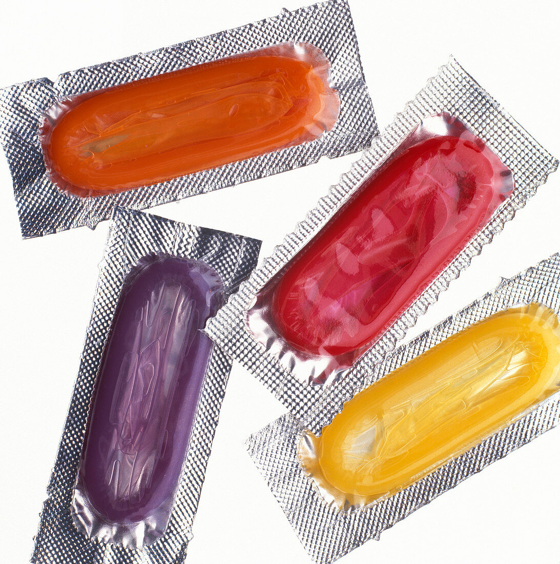 Packaged condoms