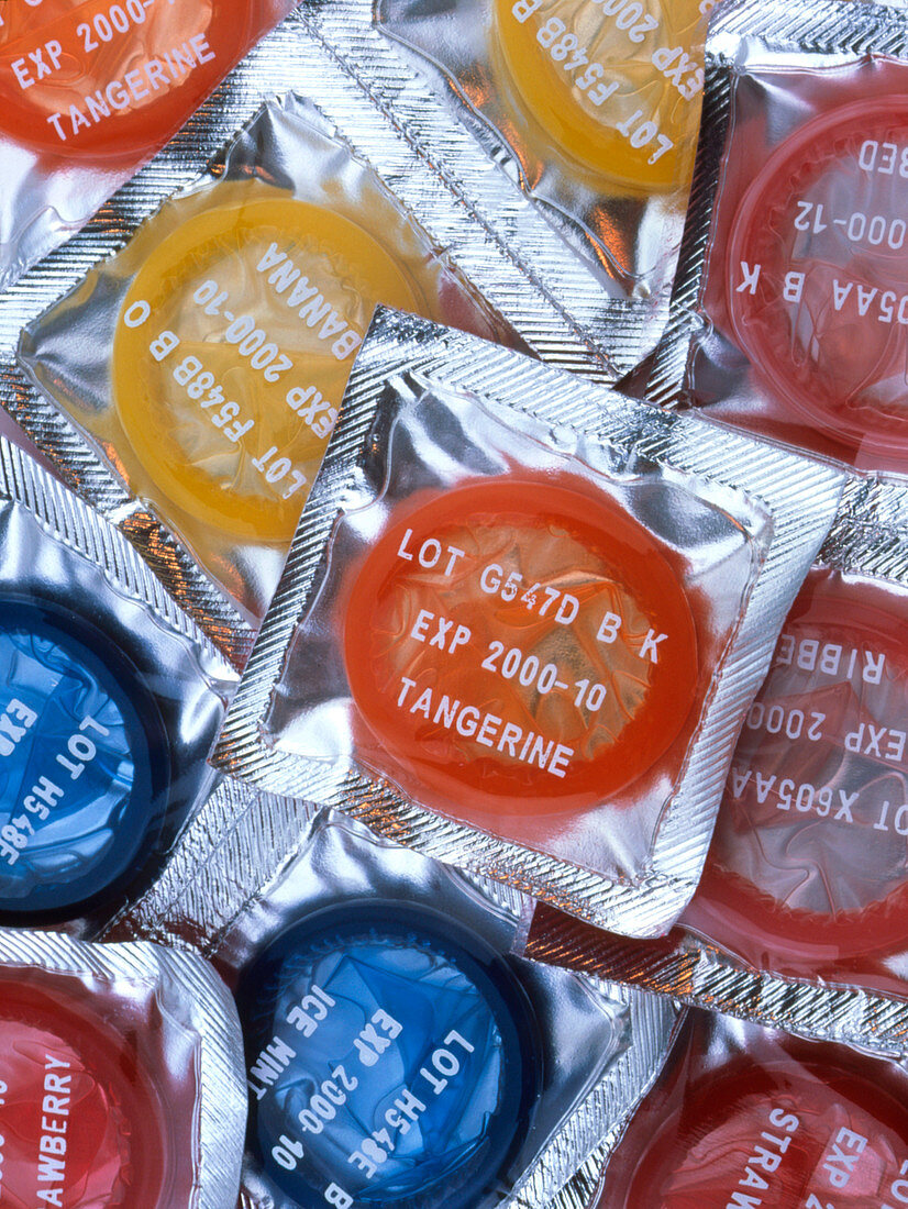 Assortment of flavoured condoms