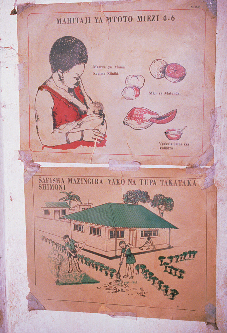 Breast-feeding health education poster,Tanzania