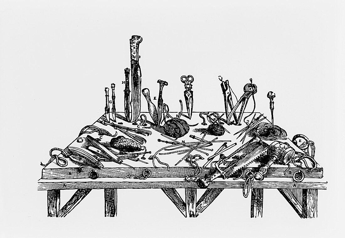 16th century dissecting tools