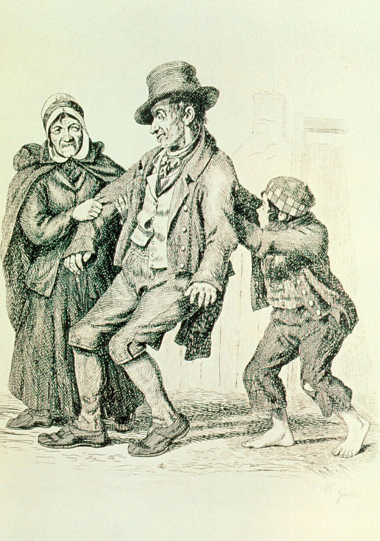 19th century engraving of an alcoholic