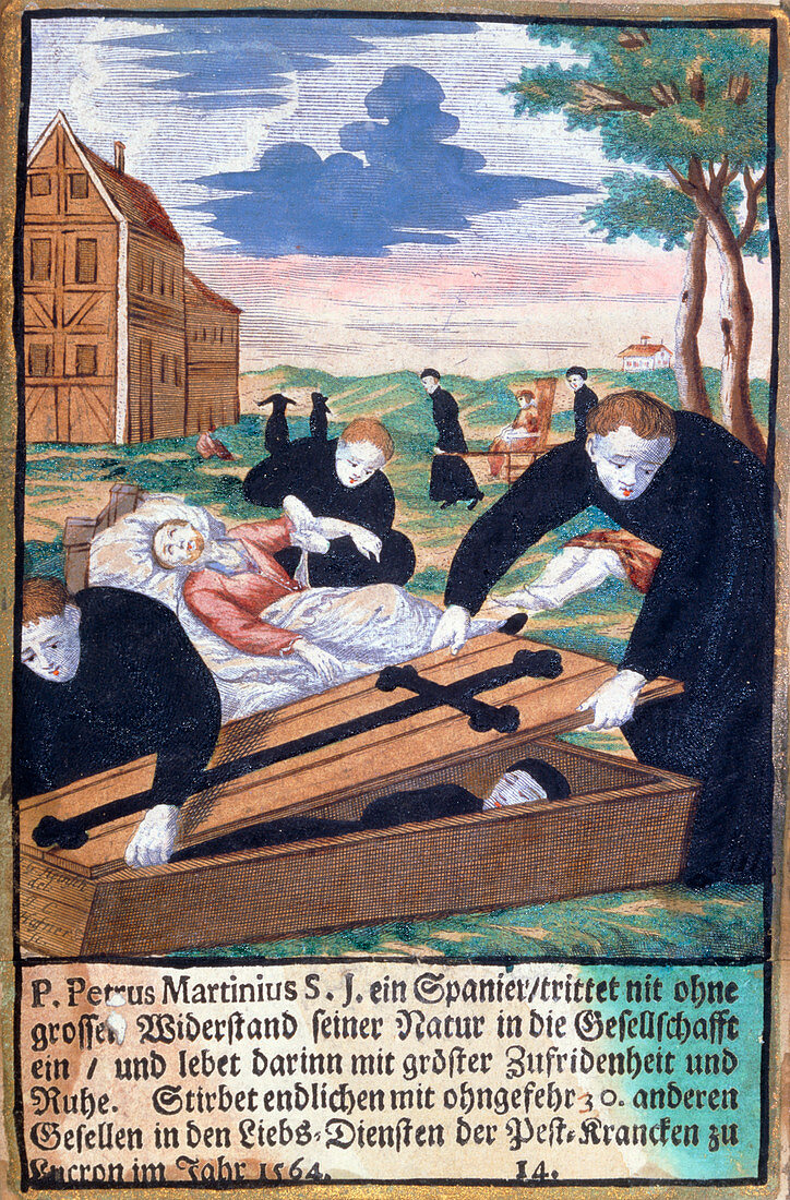 Fr Pierre Martinius nursing plague victims,1564