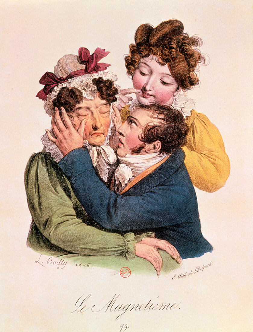 'LeMagnetisme',after lithograph by L.Boilly