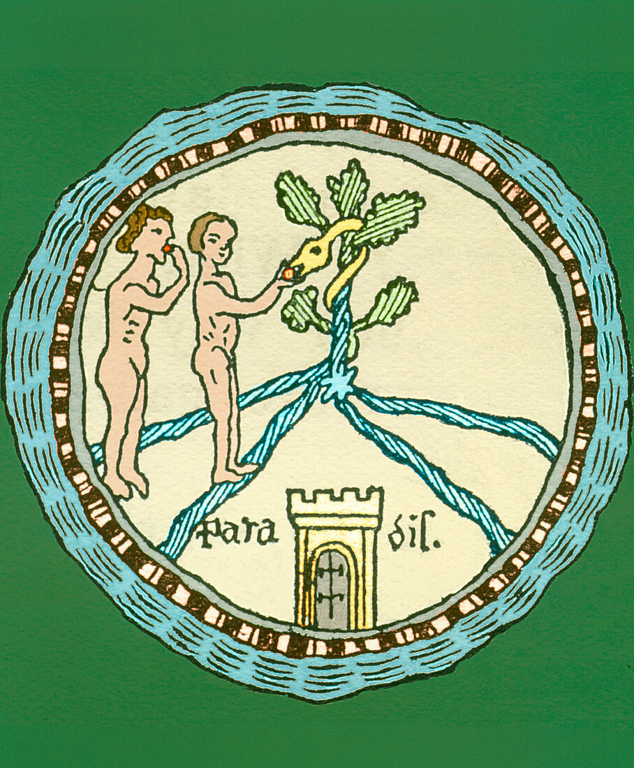 Artwork of Adam and Eve in the Garden of Eden