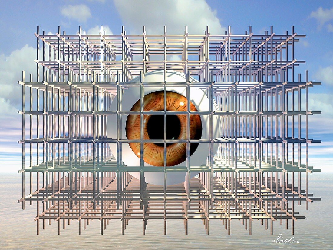 Eyeball under construction,artwork