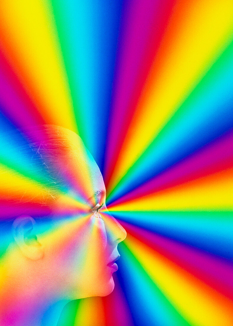 Human vision abstract: spectrum entering the eye