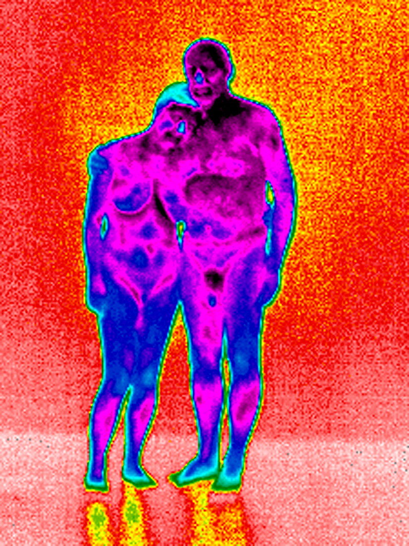 Couple cuddling,thermogram