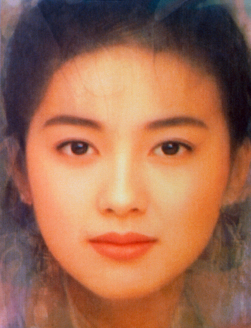 Composite computer face of Japanese models