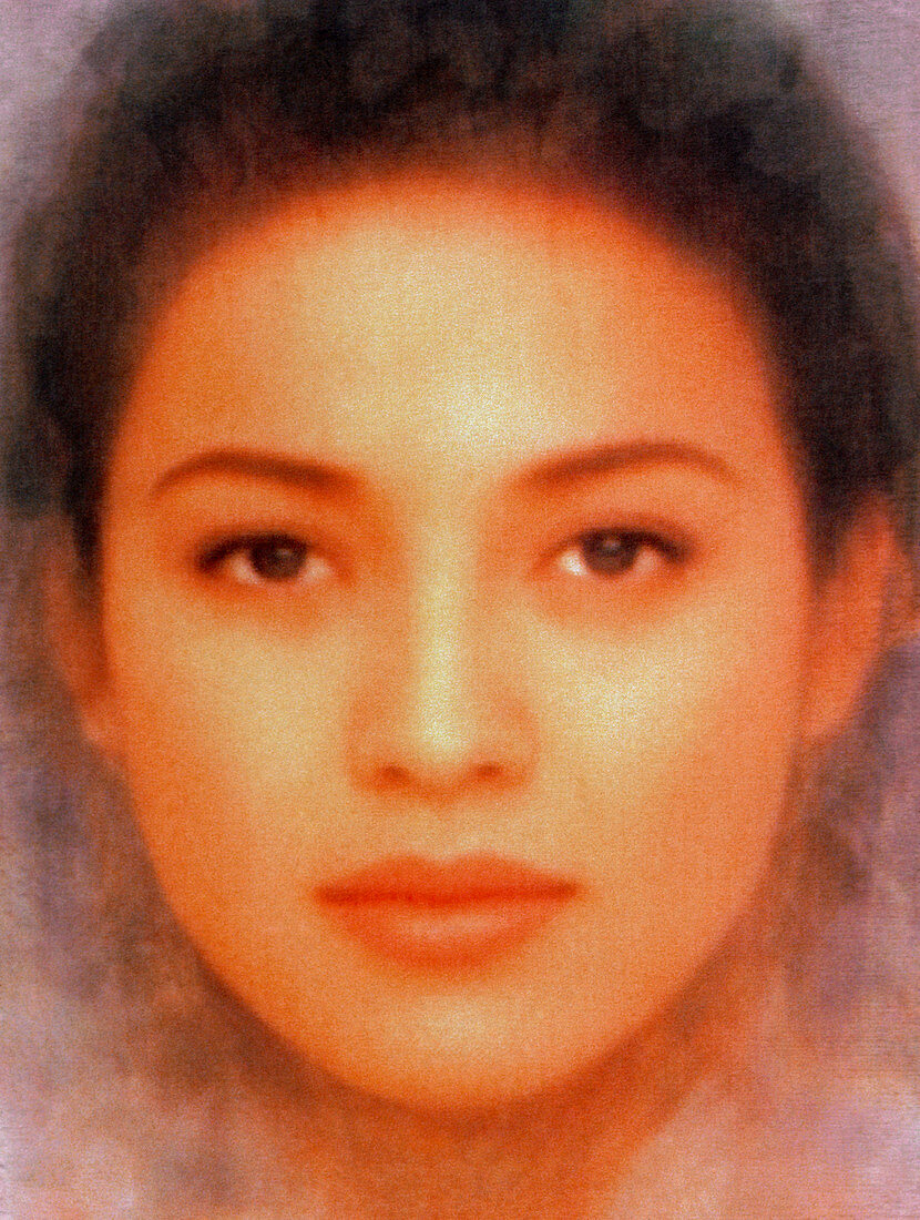 Computer image of multicultural model