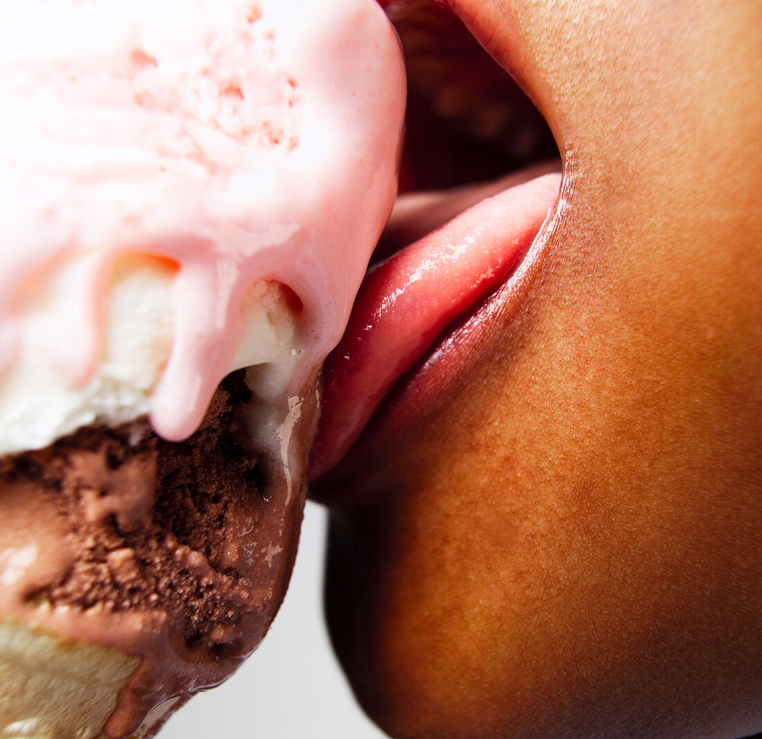 Boy eating ice cream