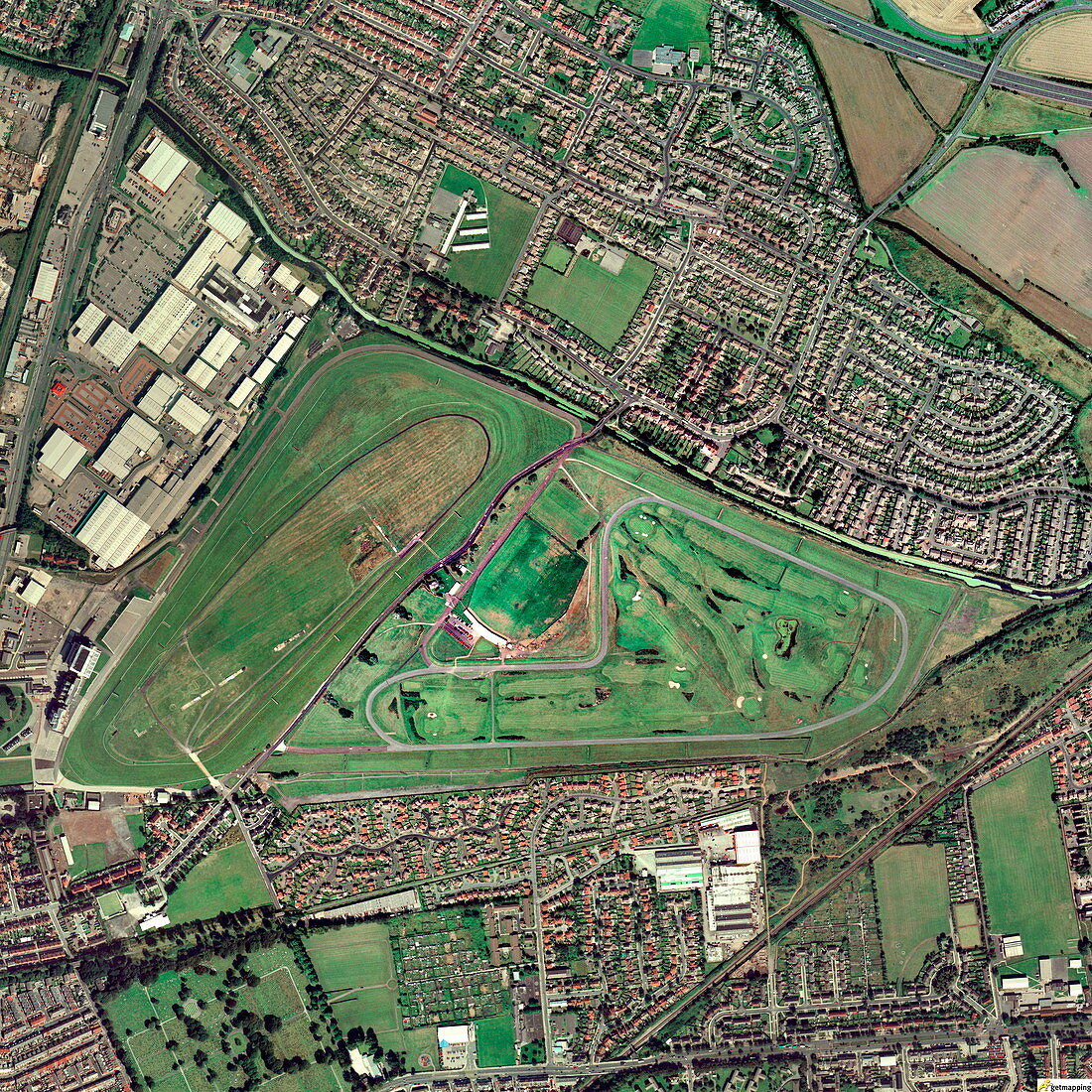 Aintree horse racing track,aerial image