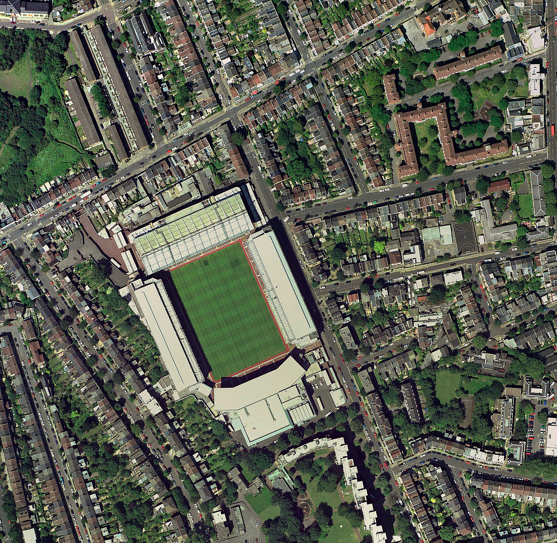 Arsenal's Highbury stadium,aerial view
