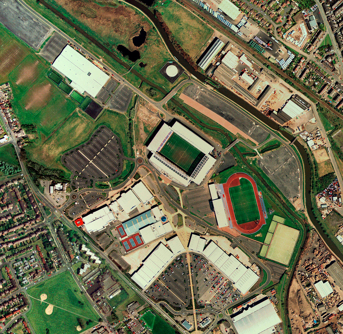 Wigan Athletic's JJB Stadium,aerial view