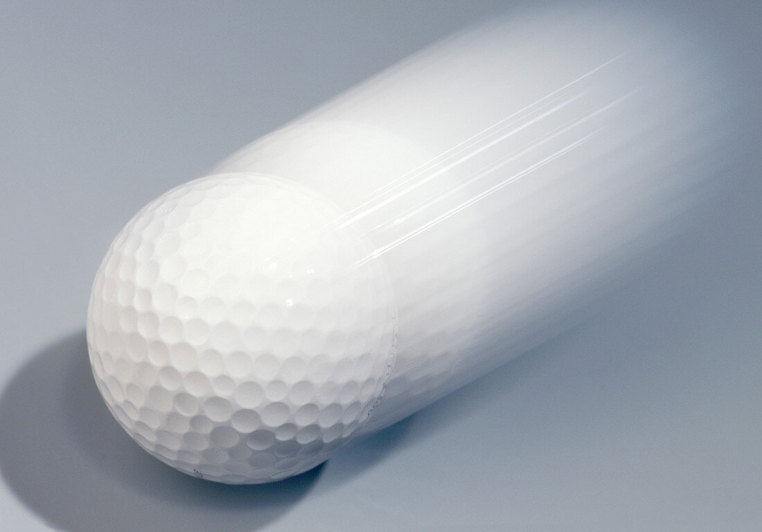 Golf ball in motion