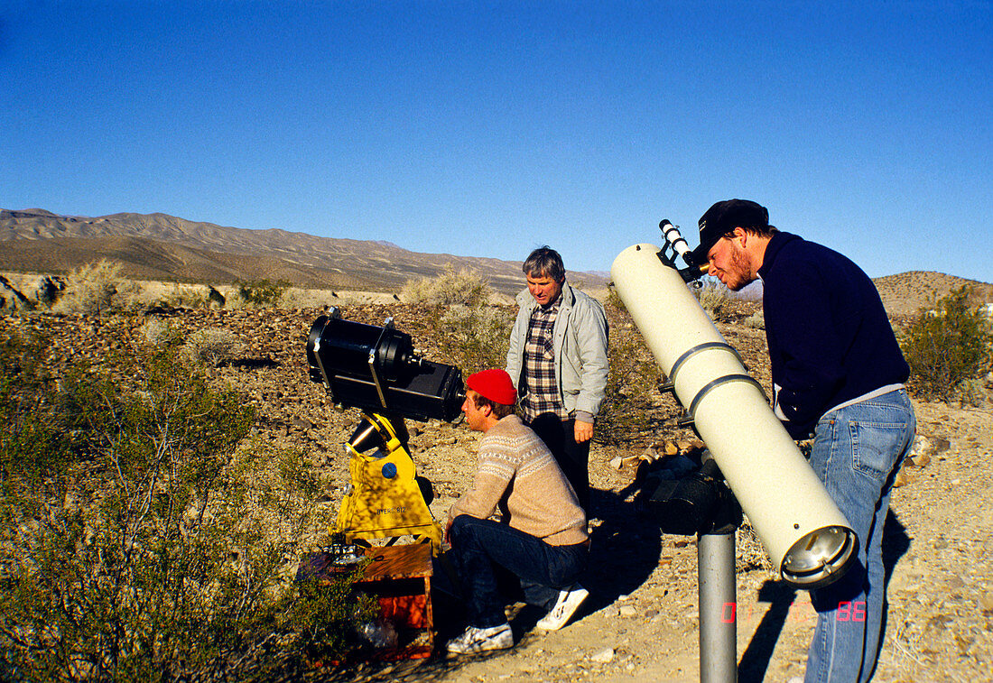 Portrait of amateur astronomers & their telescopes