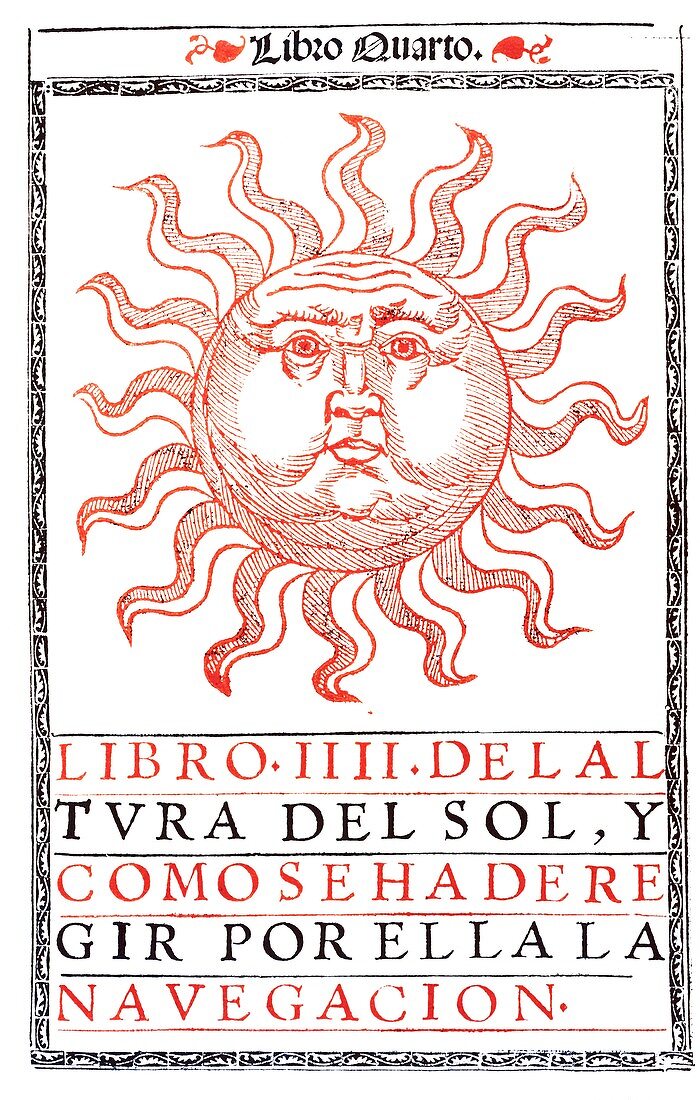Frontispiece of a book for navigating by the Sun