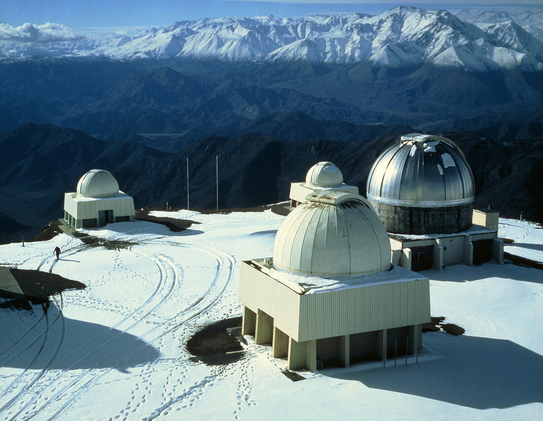 View of telescopes at Cerro Tololo Observatory