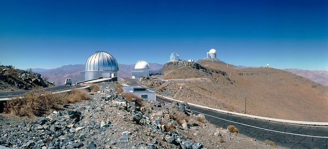 Telescope domes at La Silla observatory,Chile