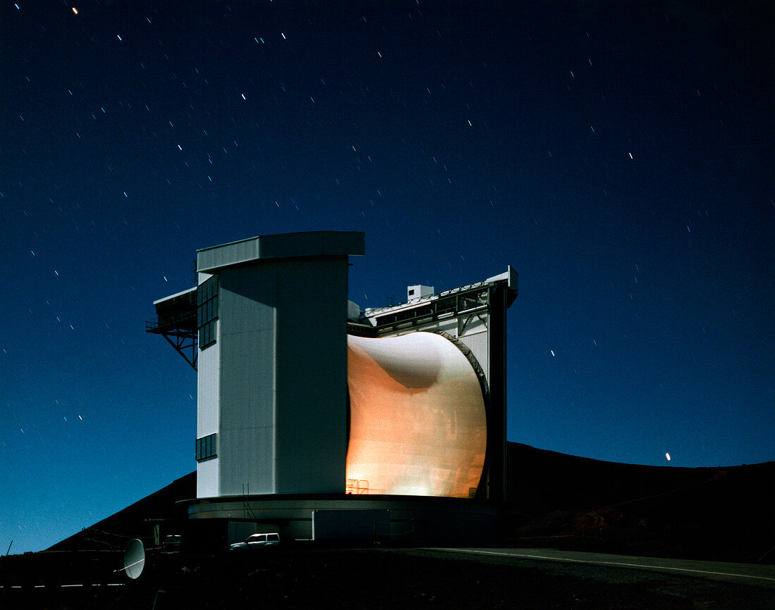 James Clerk Maxwell telescope at night,Mauna Kea