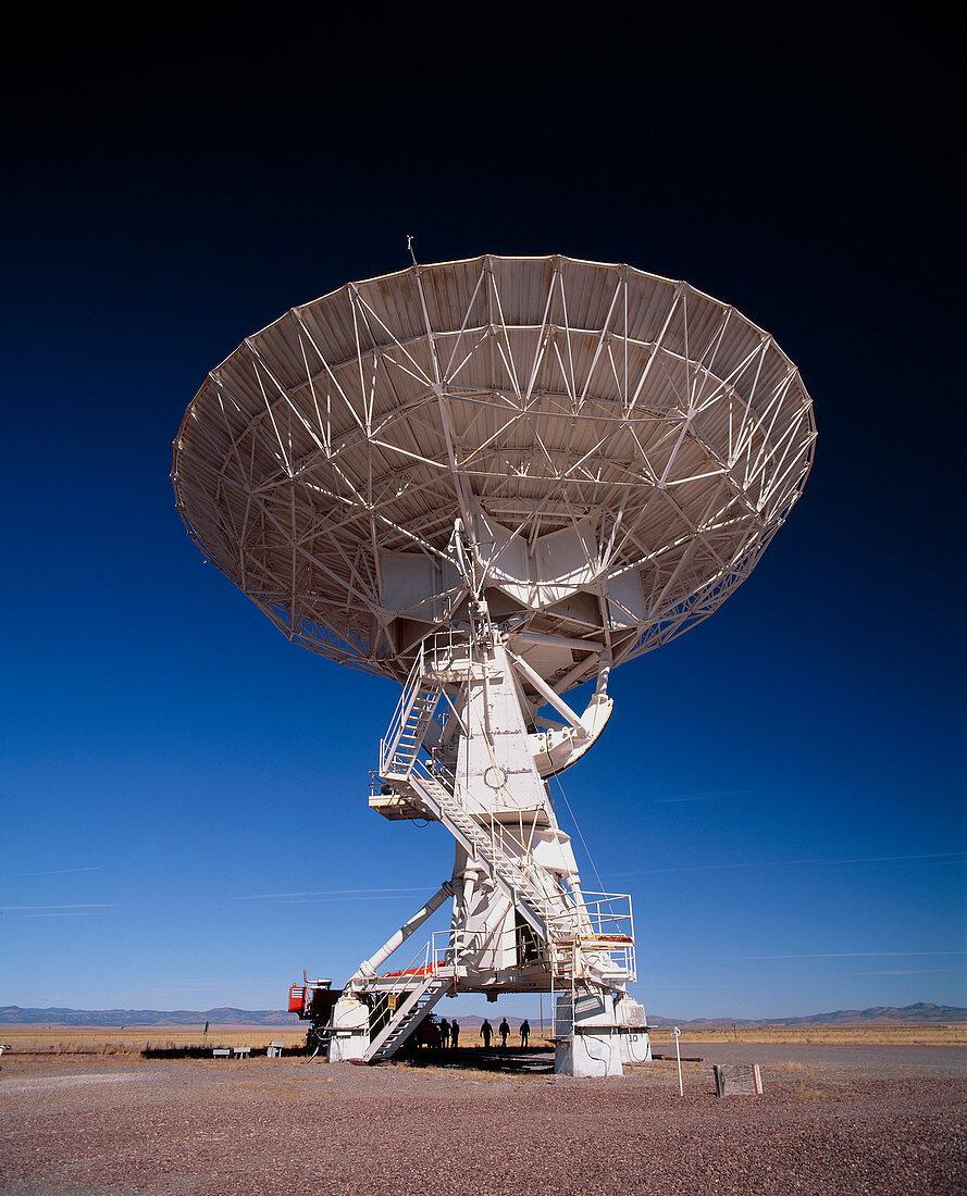 Very Large Array (VLA) radio antenna being moved