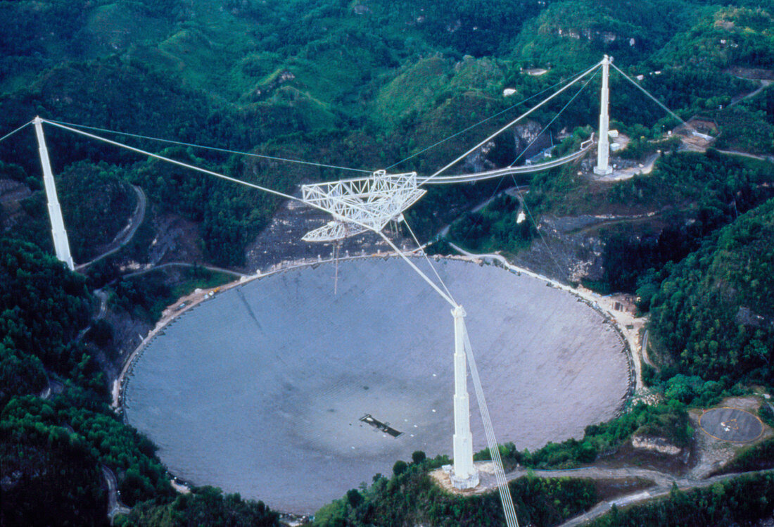 View of the Arecibo radio telescope