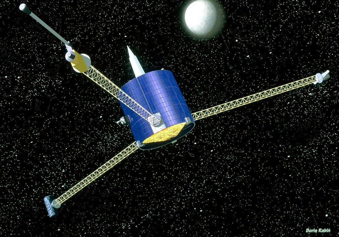 Artwork of the Lunar Prospector spacecraft