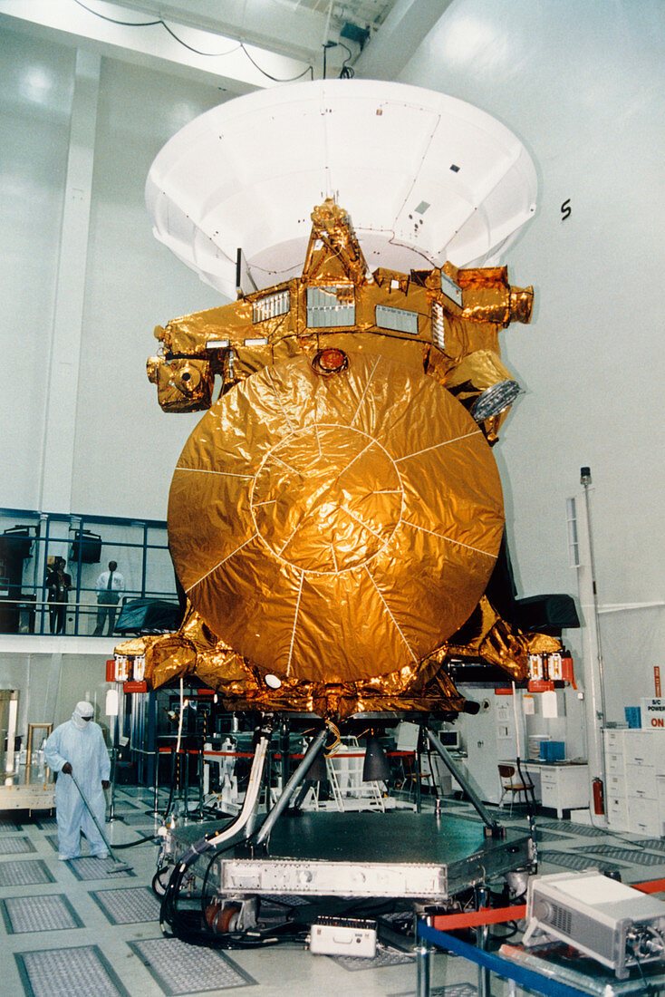 Fully-completed Cassini spacecraft during checks