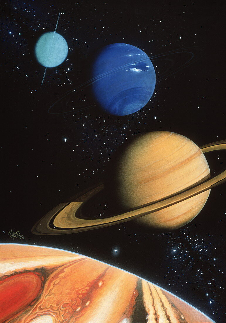 Gas giant planets in the solar system