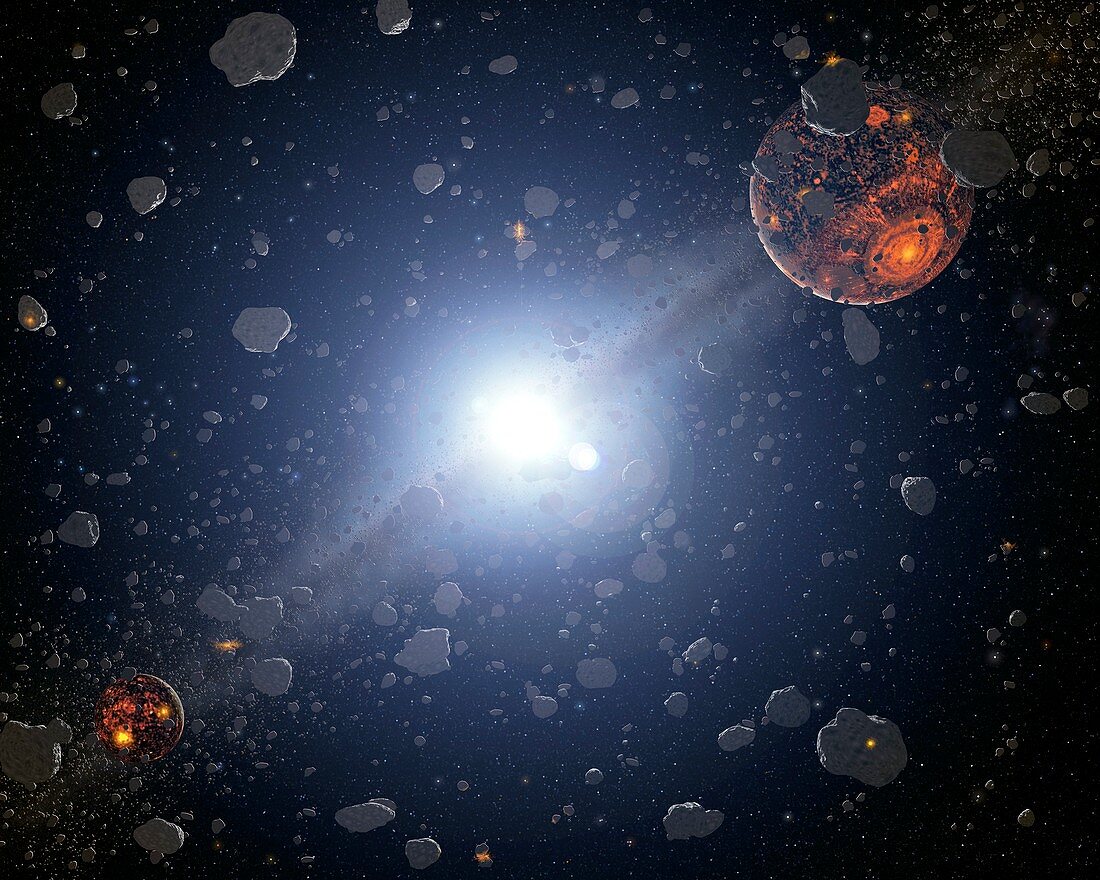 Planetary formation,computer artwork
