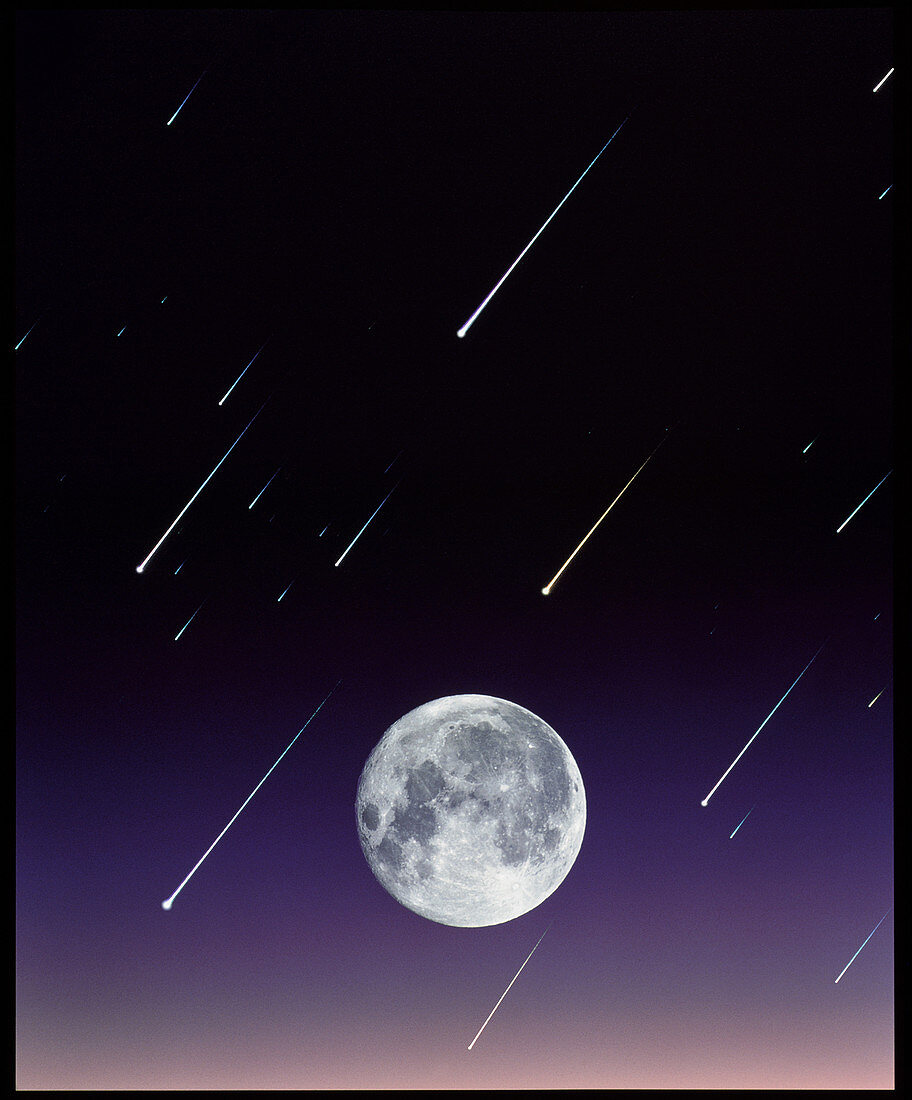Meteors and full moon
