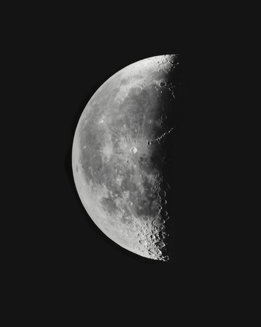 Photo of the moon nearing Third quarter