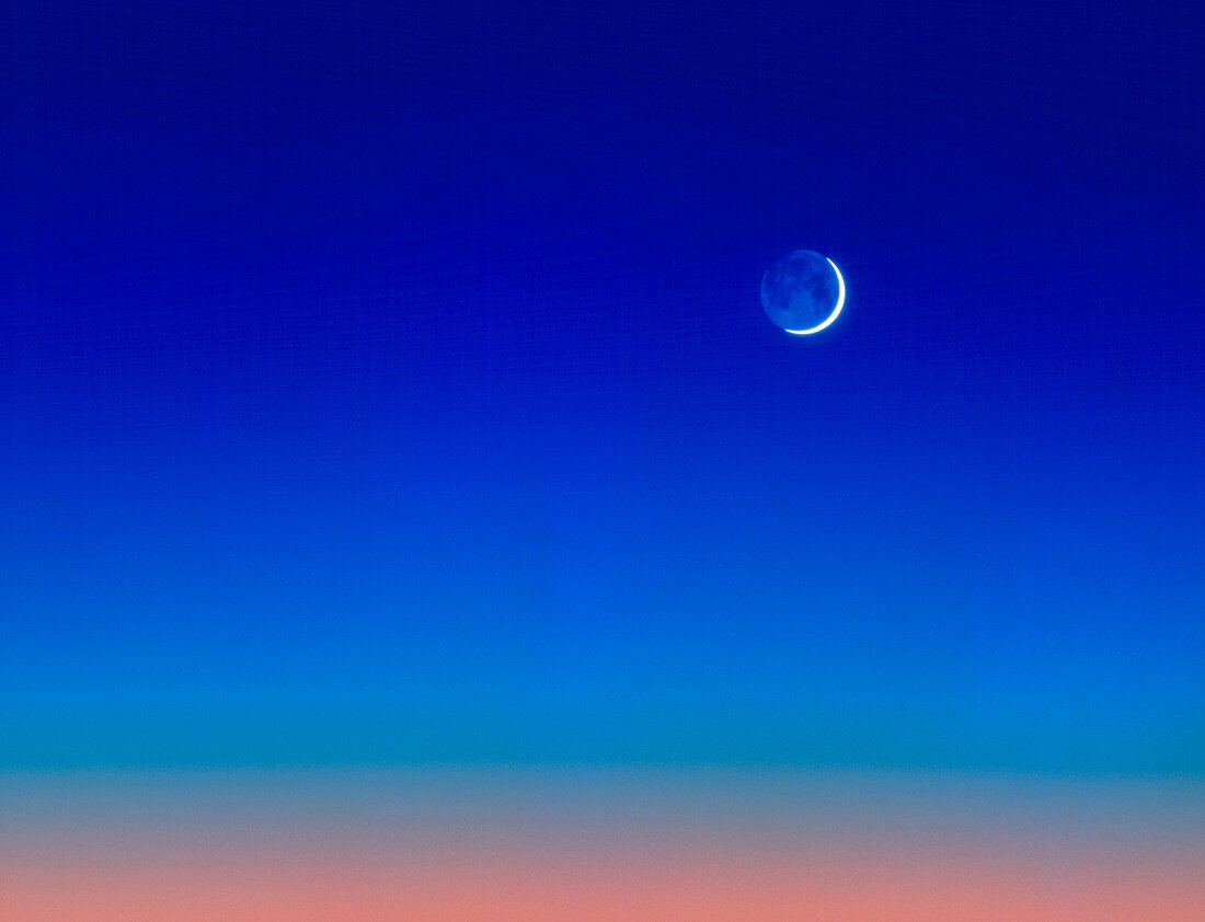 Illustration of Earthshine on Moon's surface