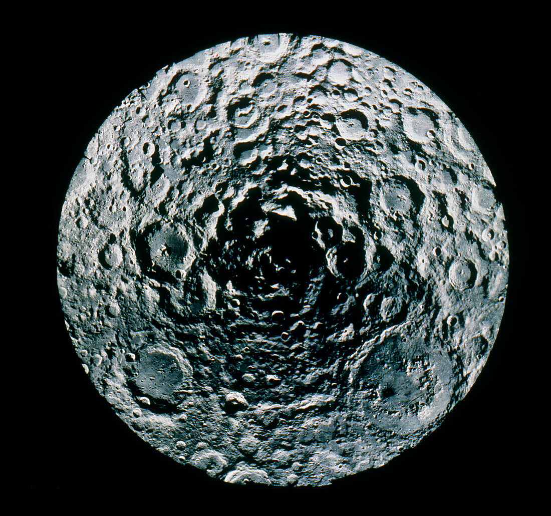 Clementine view of the Moon's south pole