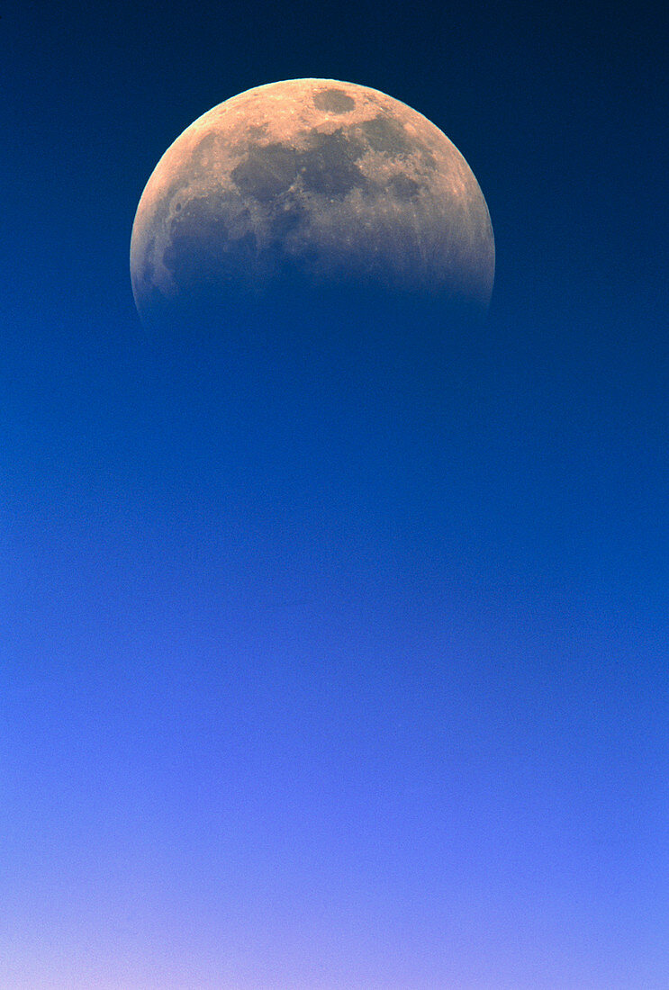 View of a partial lunar eclipse