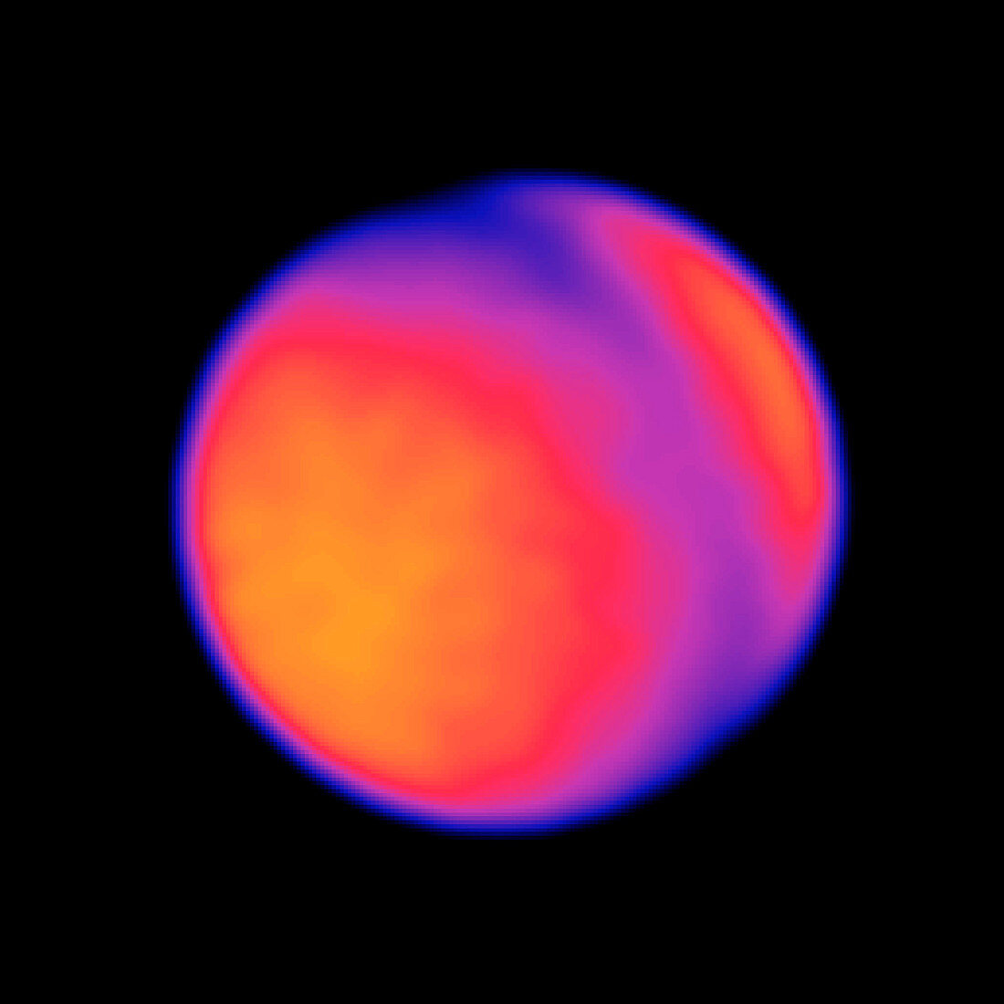 Temperature map of Mercury from radio observations