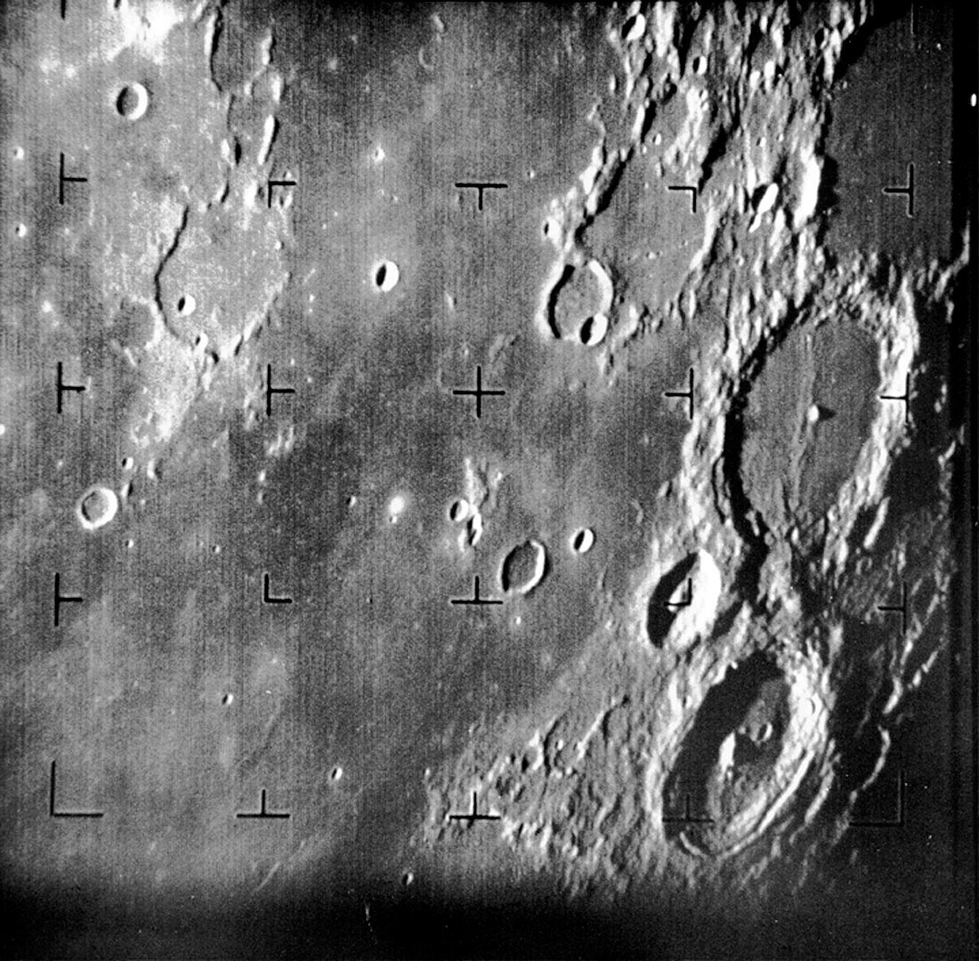 Lunar surface,Ranger 7 image,1964