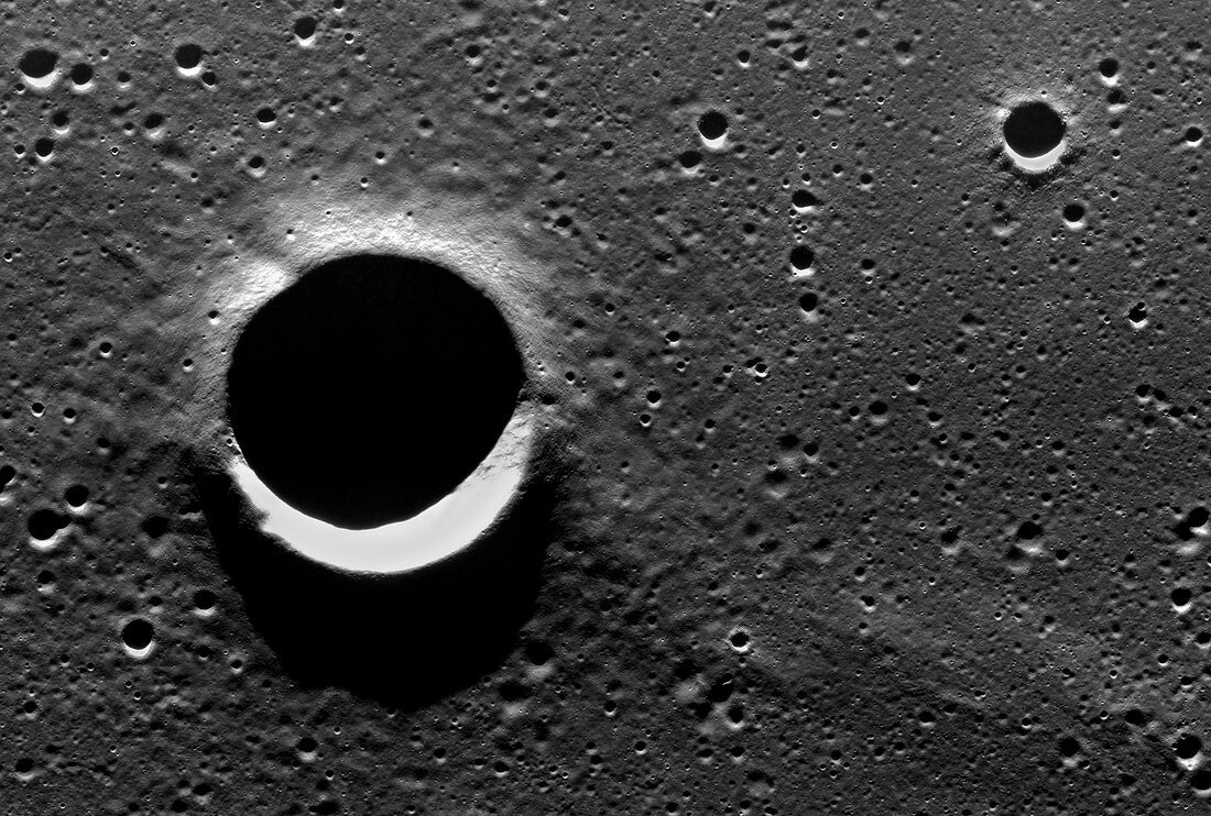 Lunar crater,Apollo 17 photograph