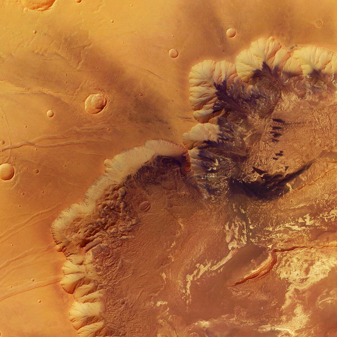 Martian canyon rim,Melas Chasma