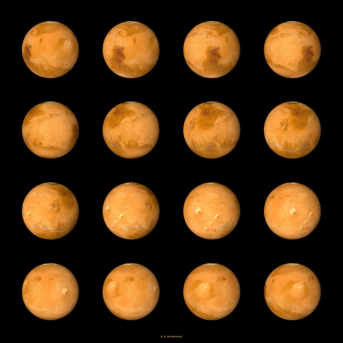 Mars,composite satellite images