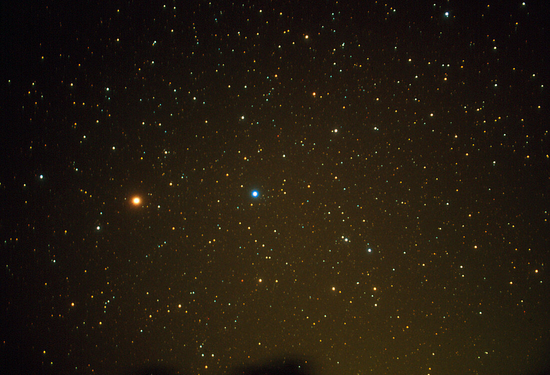 Optical image of Mars in the constellation Virgo