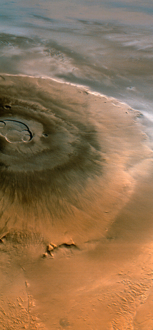 Mars Global Surveyor image of Olympus Mons volcano